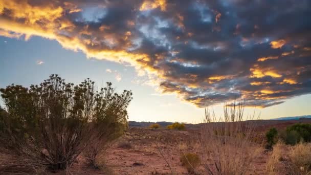 Amerikai Délnyugati Sivatagi Naplemente Timelapse Kiváló Minőségű Felvételek — Stock videók