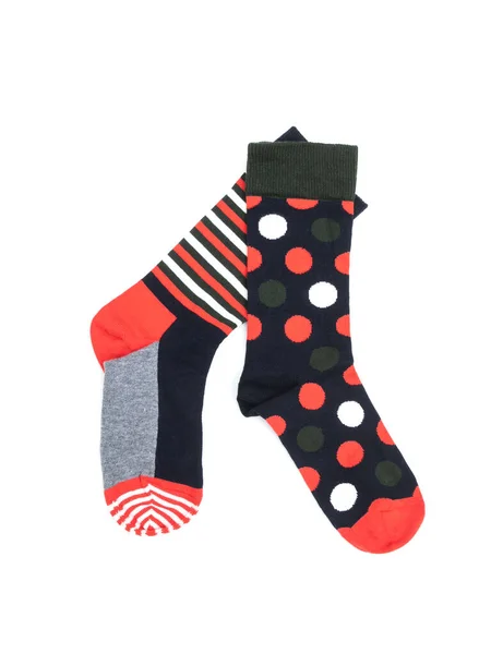 Beyaz Grupta Bir Çift Renkli Çorap — Stok fotoğraf