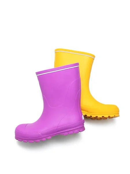 Yellow Rubber Boots Isolated Whit — Stock Photo, Image