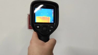 Thermal imager. Checking heat loss. Industrial equipment. Temperature control