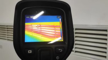 Thermal imager. Checking heat loss. Industrial equipment. Temperature control