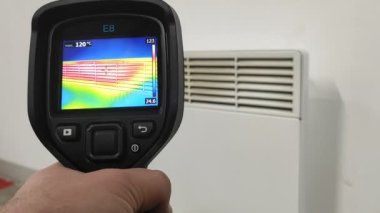Thermal imager. Checking heat loss. Industrial equipment. Temperature control