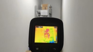 Thermal imager. Checking heat loss. Industrial equipment. Temperature control
