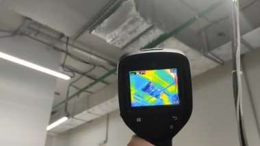 Thermal imager. Checking heat loss. Industrial equipment. Temperature control