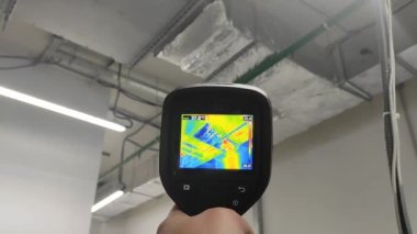 Thermal imager. Checking heat loss. Industrial equipment. Temperature control