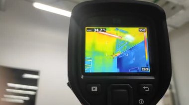 Thermal imager. Checking heat loss. Industrial equipment. Temperature control