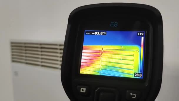 Imagen Térmica Comprobando Pérdida Calor Equipo Industrial Control Temperatura — Vídeo de stock