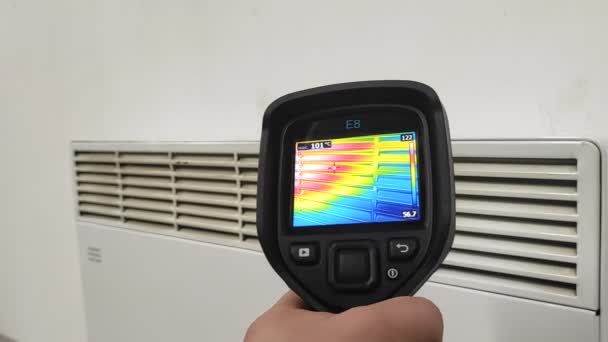 Thermal Imager Checking Heat Loss Industrial Equipment Temperature Control — Stock video