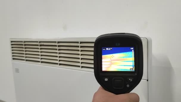 Imagen Térmica Comprobando Pérdida Calor Equipo Industrial Control Temperatura — Vídeos de Stock
