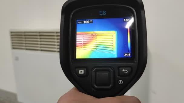Imaginador Térmico Verificar Perda Calor Equipamento Industrial Controle Temperatura — Vídeo de Stock