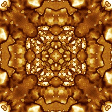 Kusursuz soyut suluboya desenleri. Kahve ve kola renginde. Alkol mürekkebi