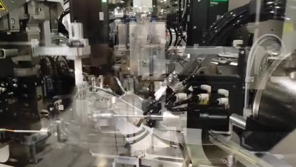 Máquina Corte Alambre Producción Automatizada Automóviles Proceso Robótico — Vídeos de Stock