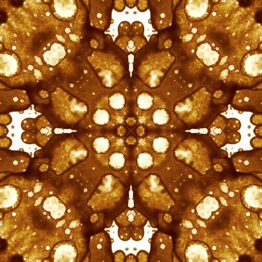 Kusursuz soyut suluboya desenleri. Kahve ve kola renginde. Alkol mürekkebi