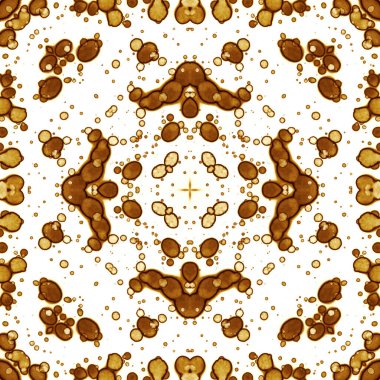 Kusursuz soyut suluboya desenleri. Kahve ve kola renginde. Alkol mürekkebi