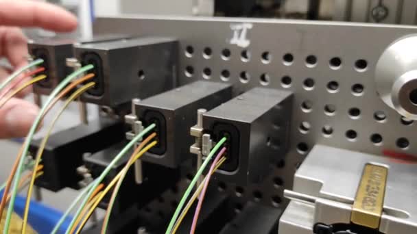 Produksi Listrik Mobil Proses Robotik Proses Otomatis — Stok Video