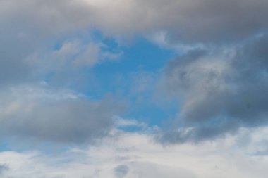 Bulutlu bir gökyüzünün fotoğrafı. Gökyüzü arka planı. doğal bulutlar.
