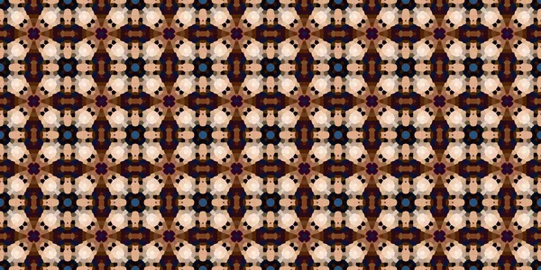 Čtvercová Mozaika Bezešvé Vzor Kaleidoskop Vzor Zlatá Modrá Horizontální Textura — Stock fotografie