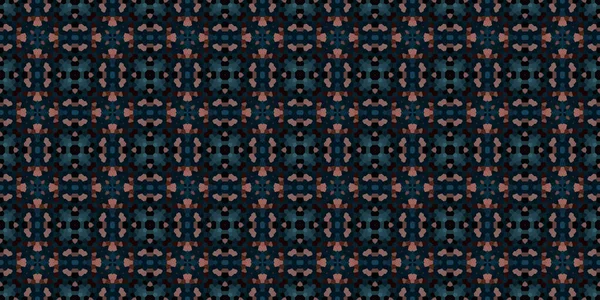 Quadratische Mosaik Nahtlose Muster Kaleidoskopmuster Gold Und Blau Horizontale Struktur — Stockfoto