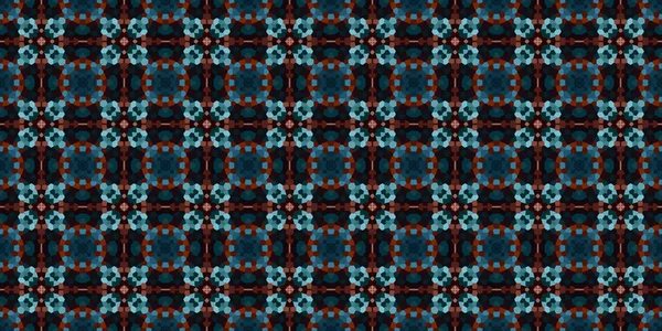 Kare mozaik pürüzsüz desen. Kaleydoskop desenli altın ve mavi. yatay doku