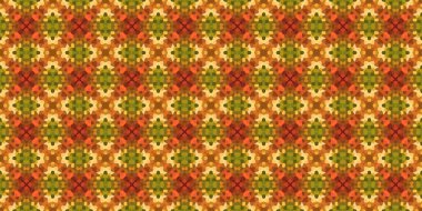 Kusursuz kare mozaik desen. Soyut kaleydoskop arkaplanı. Yatay doku