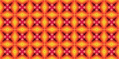 Kusursuz kare mozaik desen. Soyut kaleydoskop arkaplanı. Yatay doku