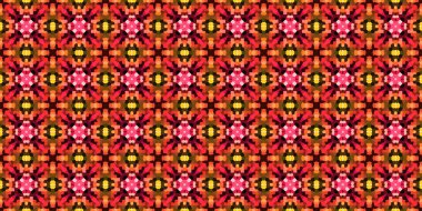 Kusursuz kare mozaik desen. Soyut kaleydoskop arkaplanı. Yatay doku