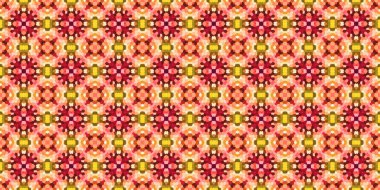 Kusursuz kare mozaik desen. Soyut kaleydoskop arkaplanı. Yatay doku