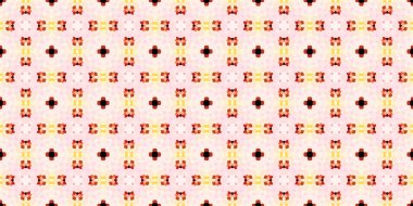 Kusursuz kare mozaik desen. Soyut kaleydoskop arkaplanı. Yatay doku