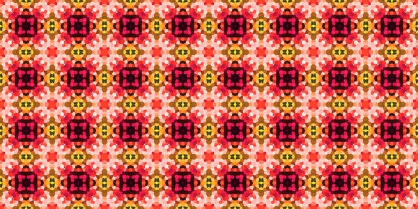 Zökkenőmentes Négyzet Alakú Mozaik Minta Absztrakt Kaleidoszkóp Háttér Vízszintes Szerkezet — Stock Fotó