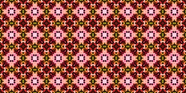 Seamless Square Mosaic Pattern Abstract Kaleidoscope Background Horizontal Texture — Stock Photo, Image