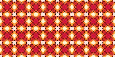 Kusursuz kare mozaik desen. Soyut kaleydoskop arkaplanı. Yatay doku