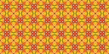 Kusursuz kare mozaik desen. Soyut kaleydoskop arkaplanı. Yatay doku