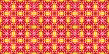 Kusursuz kare mozaik desen. Soyut kaleydoskop arkaplanı. Yatay doku