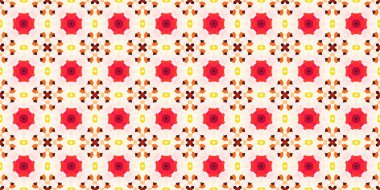 Kusursuz kare mozaik desen. Soyut kaleydoskop arkaplanı. Yatay doku