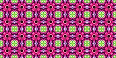 Kusursuz kare mozaik desen. Soyut kaleydoskop arkaplanı. Yatay doku