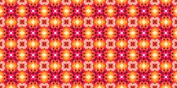 Naadloze Vierkante Mozaïek Patroon Abstracte Caleidoscoop Achtergrond Horizontale Textuur — Stockfoto