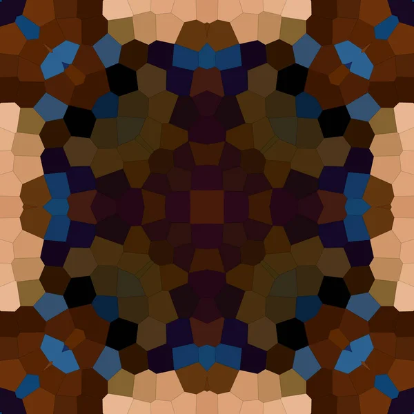 Kwadratowy Wzór Mozaiki Bez Szwu Wzór Kalejdoskop Złoty Niebieski — Zdjęcie stockowe