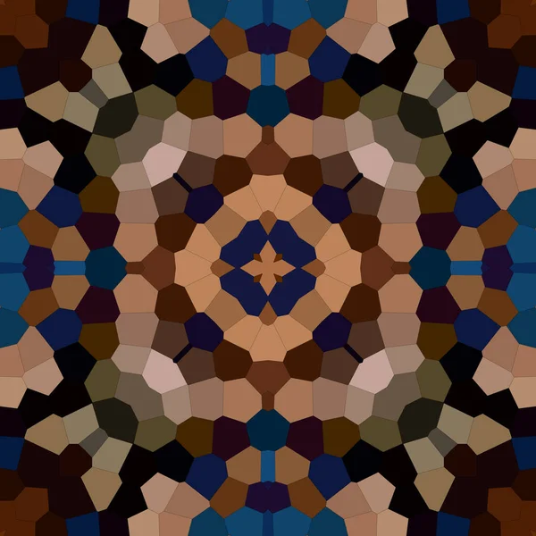 Mosaik Persegi Pola Mulus Pola Kaleidoskop Emas Dan Biru — Stok Foto