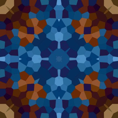Kare mozaik pürüzsüz desen. Kaleydoskop desenli altın ve mavi.