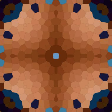 Kare mozaik pürüzsüz desen. Kaleydoskop desenli altın ve mavi.