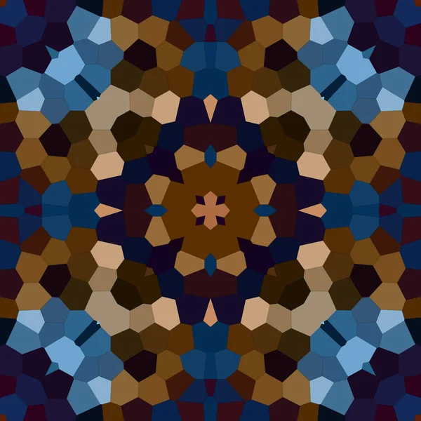 Čtvercová Mozaika Bezešvé Vzor Kaleidoskop Vzor Zlato Modrá — Stock fotografie