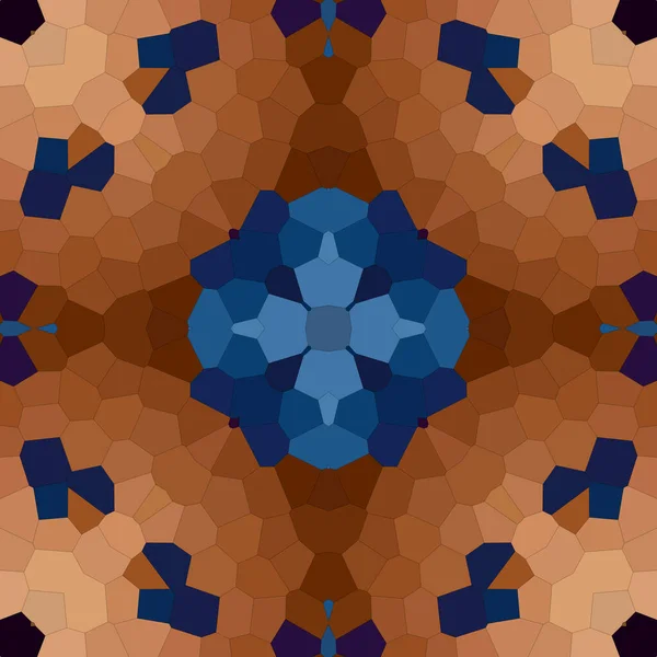 Quadratische Mosaik Nahtlose Muster Kaleidoskopmuster Gold Und Blau — Stockfoto