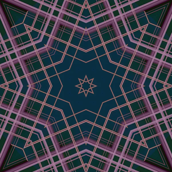 Vzor Bez Hvězd Vzorek Linky Kaleidoskopické Pozadí — Stock fotografie