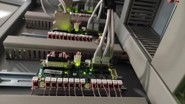 Electronic Computer Boards Leds Server Shields — Stock Video