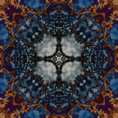 Kusursuz soyut kare deseni. Modern sanatta alkol mürekkebi. Mandala