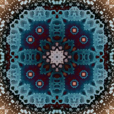 Kusursuz soyut kare deseni. Modern sanatta alkol mürekkebi. Mandala