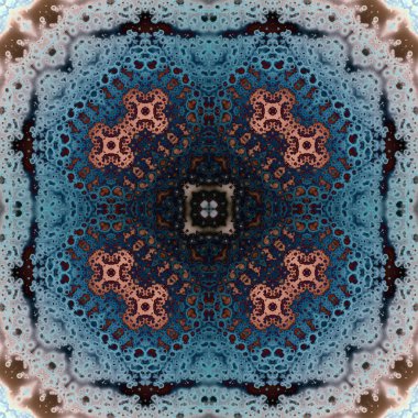 Kusursuz soyut kare deseni. Modern sanatta alkol mürekkebi. Mandala