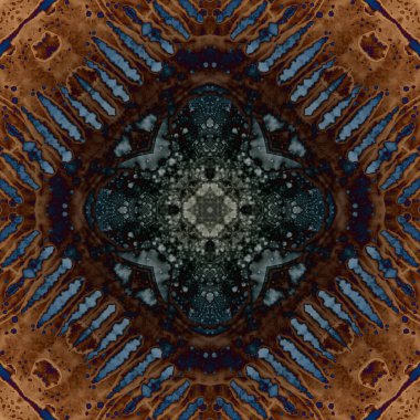 Kusursuz soyut kare deseni. Modern sanatta alkol mürekkebi. Mandala