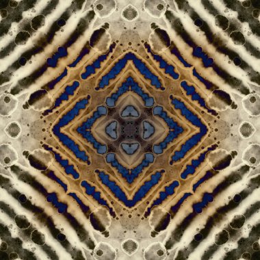 Kusursuz soyut kare deseni. Modern sanatta alkol mürekkebi. Mandala