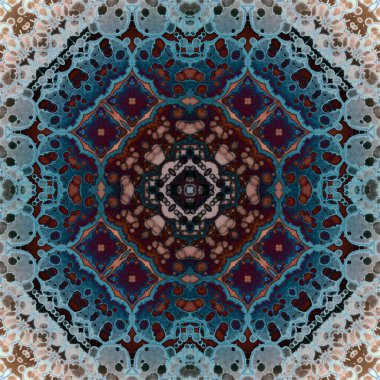 Kusursuz soyut kare deseni. Modern sanatta alkol mürekkebi. Mandala